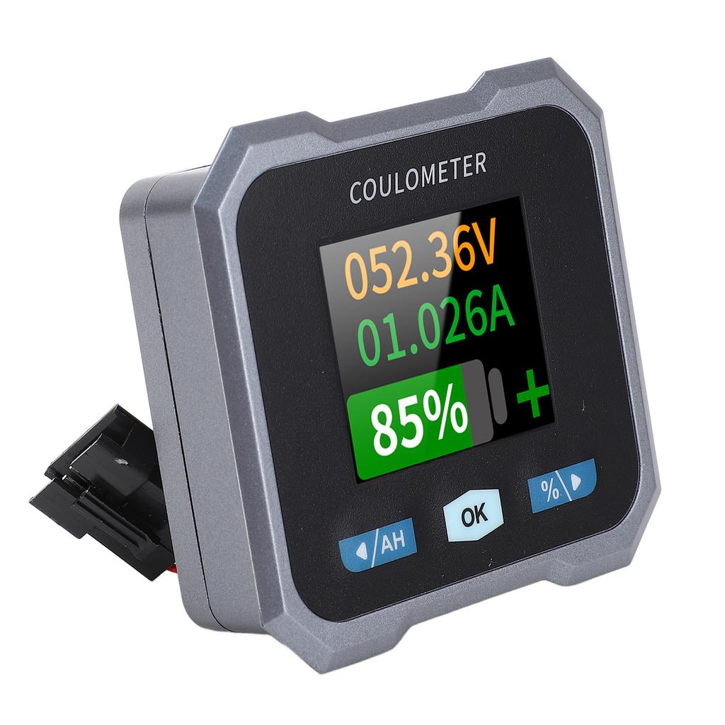 Battery Monitor Meter Waterproof 400A 10‑100V Capacity Percentage Time Power Voltage Meter with Shunt for Electric