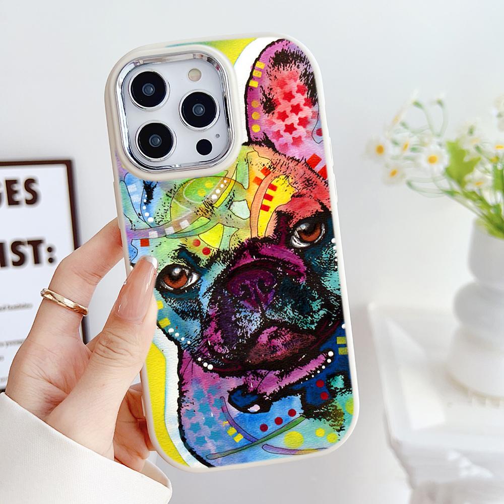 Für iPhone 13 14 15 Pro Max Samsung Galaxy A14 A15 A24 Xiaomi 13T Redmi 12C Soft Chubby Handyhülle A44 Französische Bulldogge Hund TPU-Abdeckung