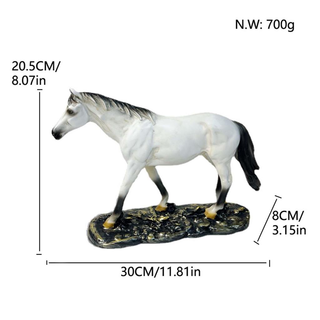 Horse Statue Desk Ornaments Sculpture Decor for Year Party Holiday white