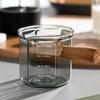 120ML Coffee Extraction Cup High Borosilicate Glass Espresso Cups Single Mouth with Scale Wooden Handle Measuring Mugs Ounce Cup