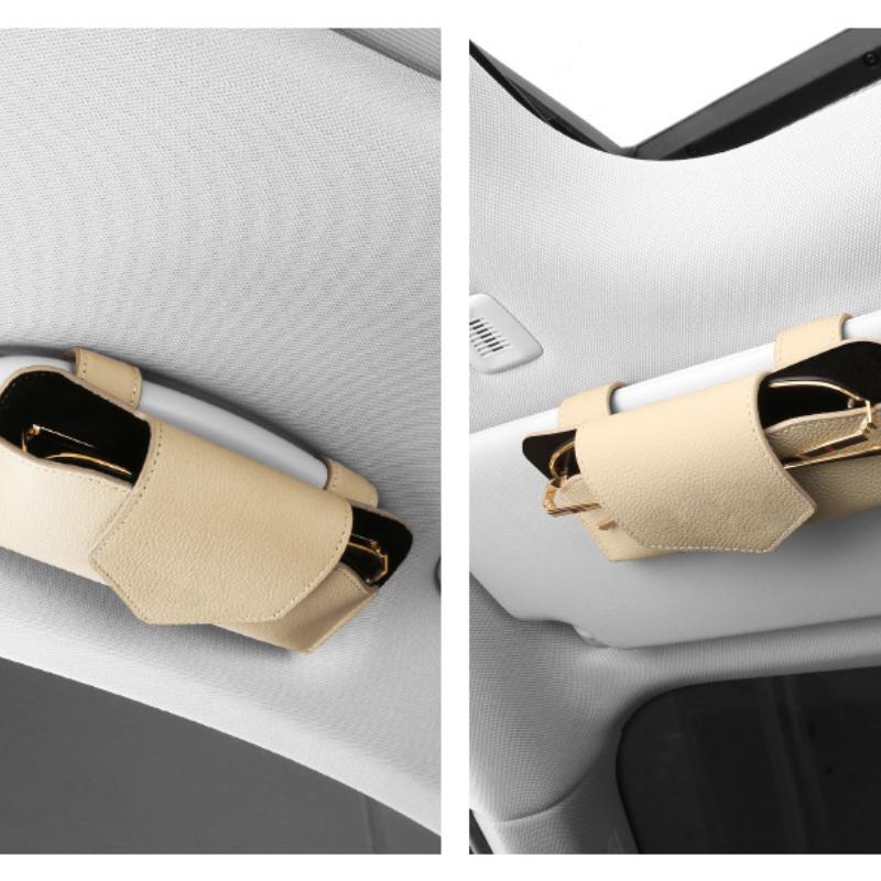 Puzdro na okuliare do auta Držiak na slnečné okuliare Držiak na slnečné okuliare Držiak na karty Univerzálny multifunkčný do auta