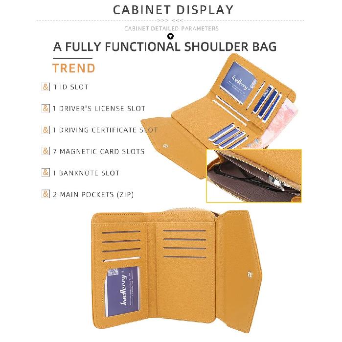 Women'S Wallet Fashion Lychee Grain PU Leather Women'S Zipper Buckle Horizontal Coin Purse Multi Card Bag