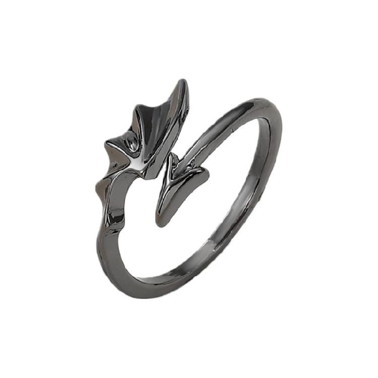 Wing Adjustable Couple Rings Gothic Open Jewelry Sturdy Alloy Romance Matching Accessory