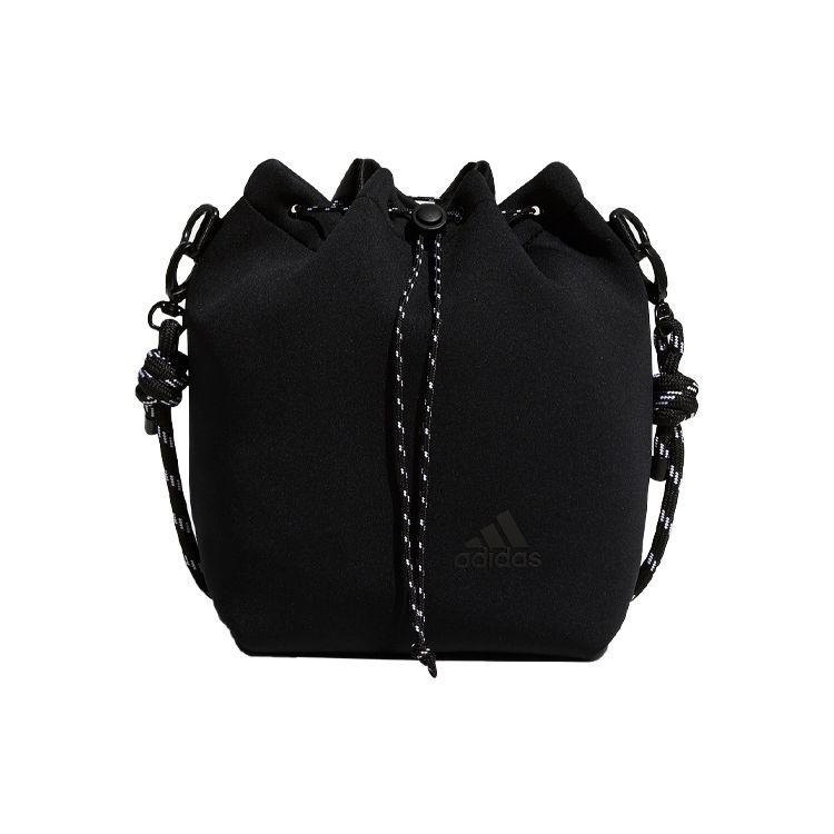 Adidas Sports Casual Drawstring Polyester Bucket Bag Unisex Bags Black H64761 Black