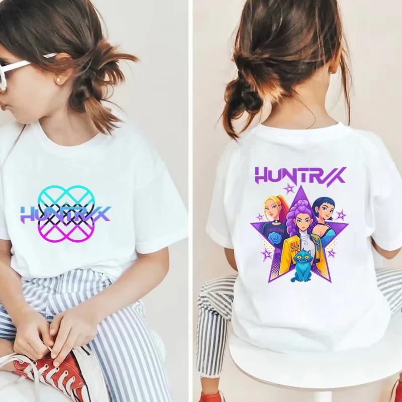 Kids T-Shirt Kpop Demon Hunter Graphic Tops Harajuku Korean Boys Girls Streetwear Short Sleeve Tees Children Clothing