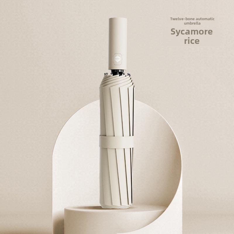 24-Rib Automatic Folding Women's UV Protection Sunshade Umbrella