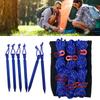 Corda de Barraca Fivelas de Estaca Cordas Refletivas Conjunto com Bolsa de Armazenamento para Acampamento ao Ar Livre Azul