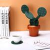 Cactus Coasters Set for Drinks of 6 Pieces Funny Coasters Cactus Gift with Flowerpot Holder for Home Office Bar Decor