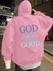 Herren Fleece Hoodie Kunst Buchstaben Slogan Rückendruck Pullover, Übergroß Langarm Grafik Sweatshirt, Lässige Streetwear Herbst Winter Oberteile
