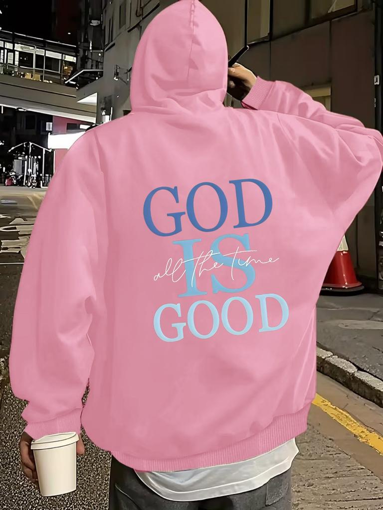 Herren Fleece Hoodie Kunst Buchstaben Slogan Rückendruck Pullover, Übergroß Langarm Grafik Sweatshirt, Lässige Streetwear Herbst Winter Oberteile