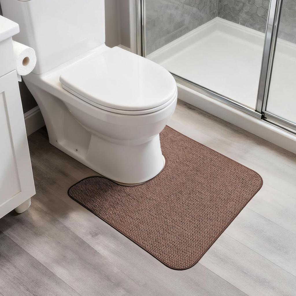Weaving Jacquard Bathroom Mat Anti Slip Rubber Bottom Absorbent Pad Easy To Clean Anti Slip and Dirt Resistant Toilet Cushion Home Bathroom Set
