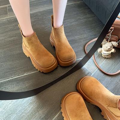 Thick-soled Small Martin Boots for Women's 2025 Autumn New Fashionable Versatile Height-increasing Sports and Leisure Thin Cigarette Boots