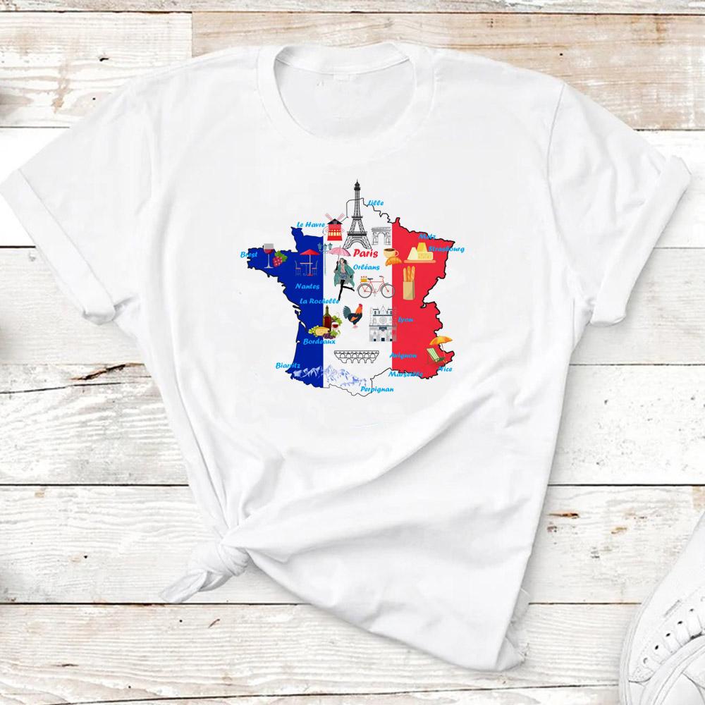 France tshirt Women Y2K tshirts feUnisex 2000s y2k Japanese clothing S