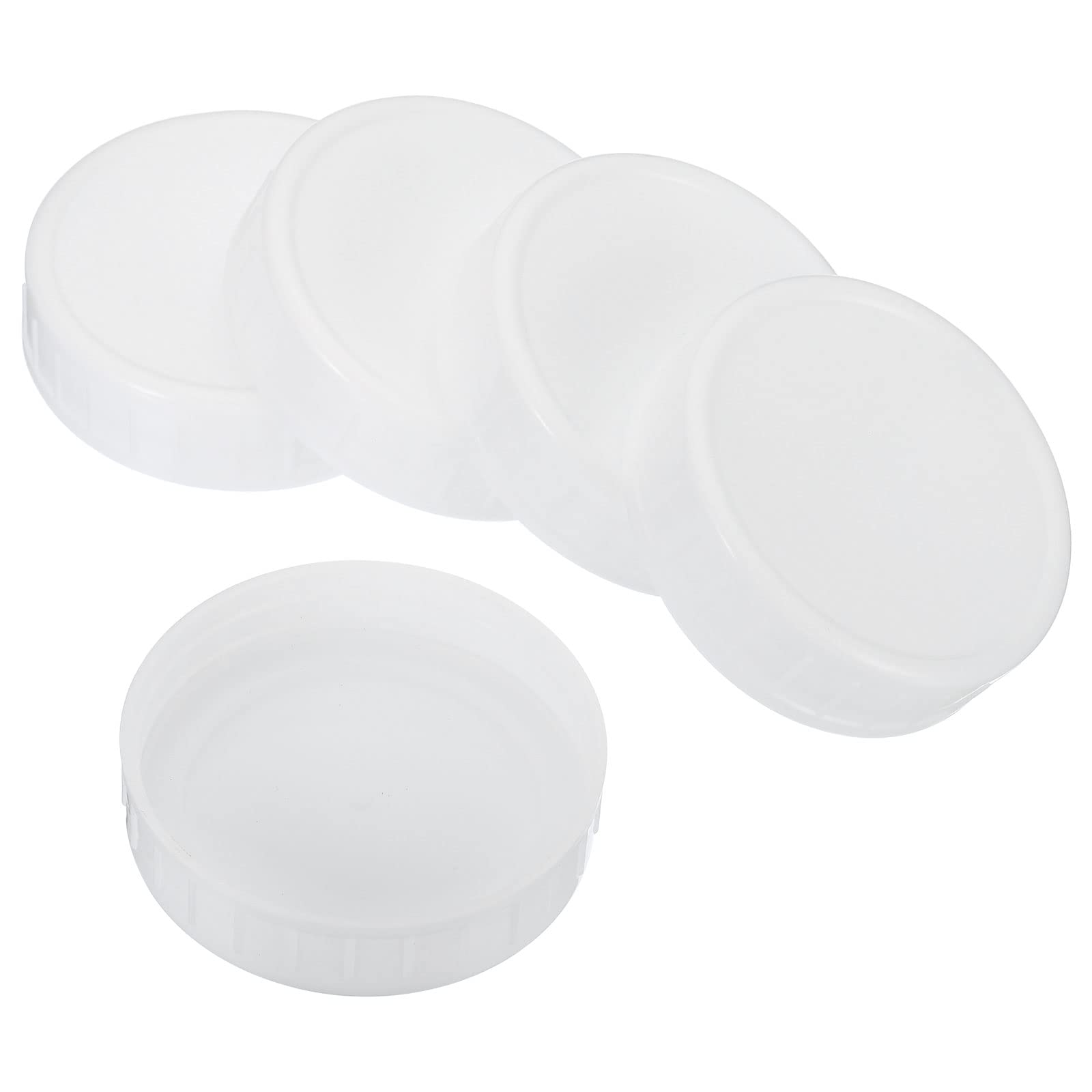 

PATIKIL 70 mm Regular Mouth Plastic Mason Jar Lid 1 Pieces Canning Jar Cap with Silicone Seal Ring for Kitchen Storage White Set/8