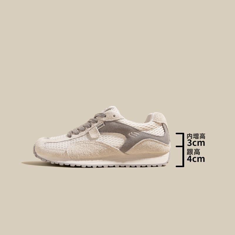 

7Cm inner height increase Forrest Gump shoes women s 2025 new summer thick-soled retro mesh breathable casual sports moral training shoes 40 серый