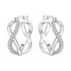 Elegant Heart Zircon Infinity Hoop Earrings Fashionable Advanced Temperament Jewelry For Women