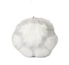 AVANCE Paw Print DogCat Fur Charm Keychain Keyring, Cute Fluffy Pompom, Popular Accessory for Women (Gray X White)