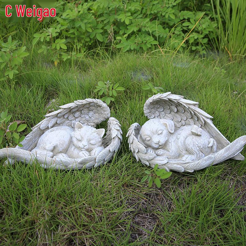 Statua Angelo Commemorativo per Animali Domestici: Ornamento Commemorativo per Cani e Gatti