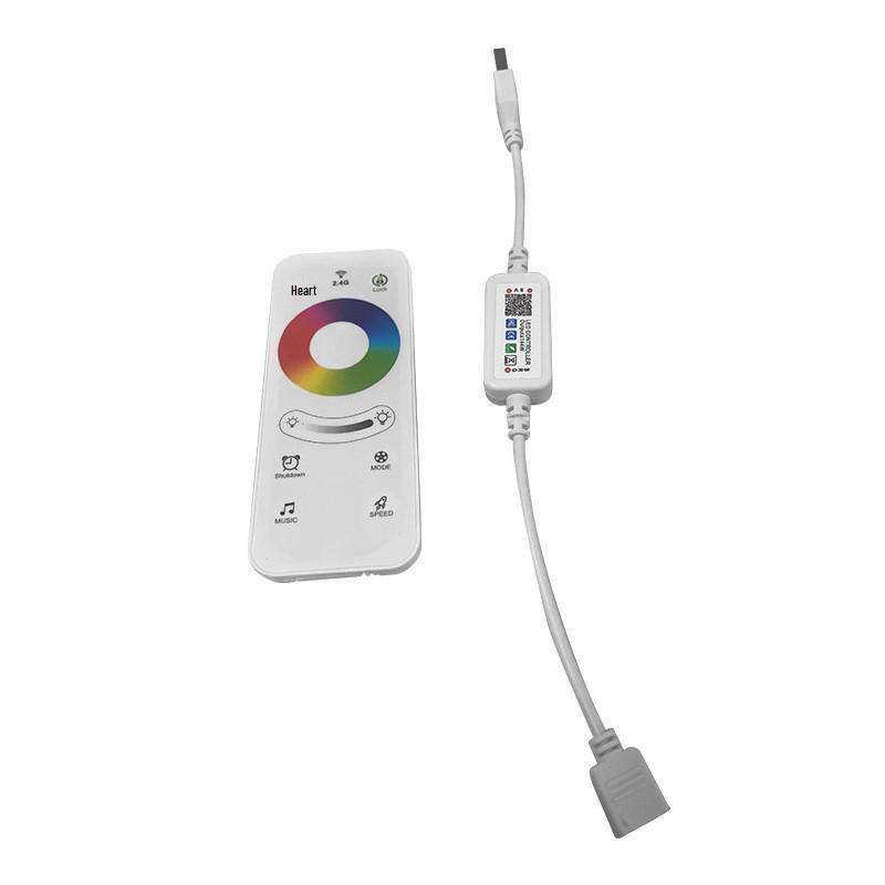 Bluetooth RGB LED Strip Controller, 24-Key Remote, Dream Color, Lotus Lamp, 5V/12V/24V, Seven-Color Dimmer