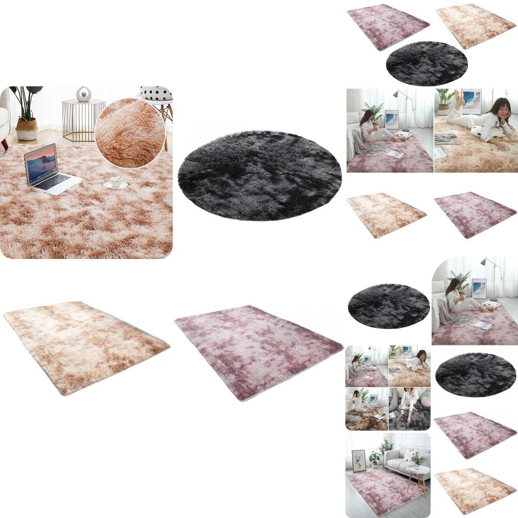 Nordic Style Round Carpet For Bedroom And Living Room Polyester Fiber Material Hand Washable