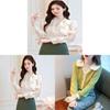 Romantic French Collared Butterfly Tie Blouse With 3d Effect For Spring Office Wear