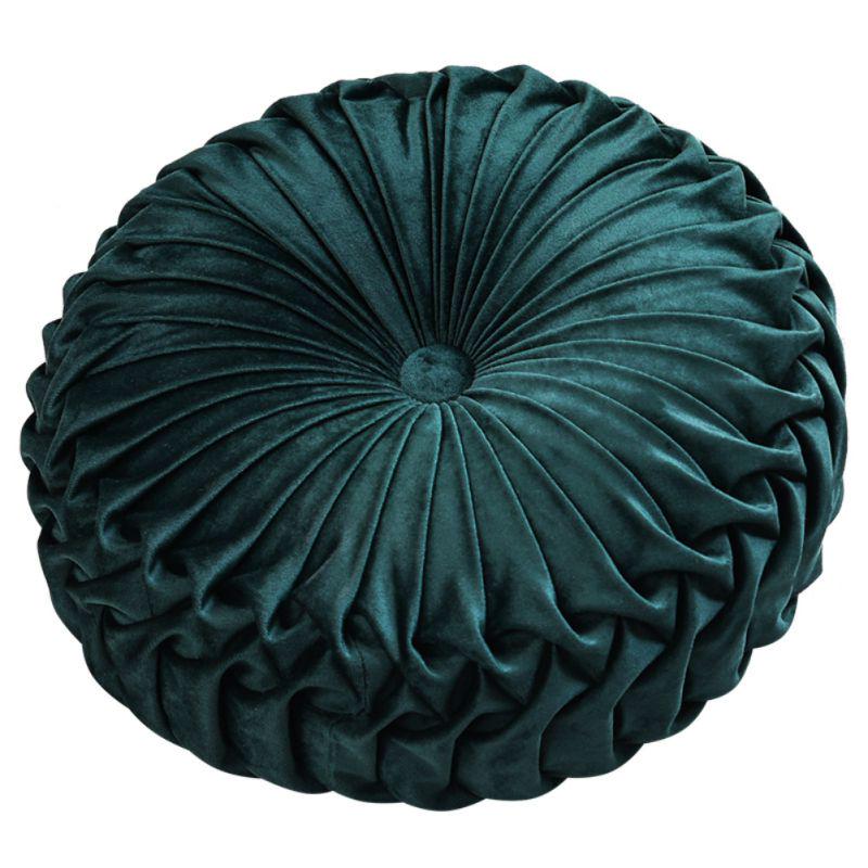 Rundes Bodenkissen aus Polyesterfaser, Kissen, Pouf, Überwurf, Heim-Sofa-Dekoration, luxuriöses europäisches rundes einfarbiges plissiertes Bodenkissen