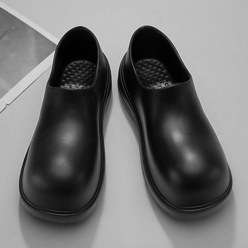 Thick-Soled Baotou Half Slippers For Men And Women'S Outerwear Spring And Summer New Anti-Slip Waterproof Chef Shoes Large-Toe Sandals