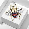 Retro Pearl Bee Enamel Brooch Runway Style Fashion Temperament Pin for Women Exquisite Hypoallergenic Luxury Long-Lasting Color Jewelry