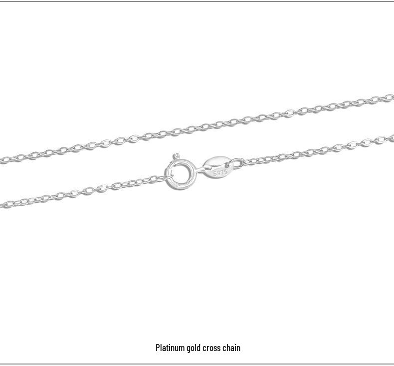 Genuine S925 Sterling Silver Necklace with Cross, O-ring, Chopin, Box, and Plain Clavicle Chains.