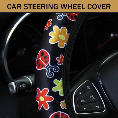 Car Steering Wheel Cover Beetle Printed Cloth Without Wheel Accessories Universal Steering Car Inner Cover Styling Interior F7H2