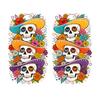 Fall Theme Wall Stickers Skeleton Undead Static Sticker, Waterproof PVC Decorative Decals, Durable Seasonal Window Art for Parties Film Autumn