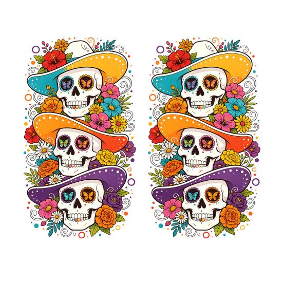 Fall Theme Wall Stickers Skeleton Undead Static Sticker, Waterproof PVC Decorative Decals, Durable Seasonal Window Art for Parties Film Autumn