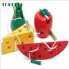 Kids Montessori Toy Worm Eat Fruit Wooden Puzzle Toy Fingers Flexible Training Twisting Worm Educational Toys For Children Gifts