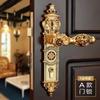 85mm All Copper Hollow Out Mute Door Lock Indoor Wooden Door Lock Handle  Room  European Luxury Style Villa