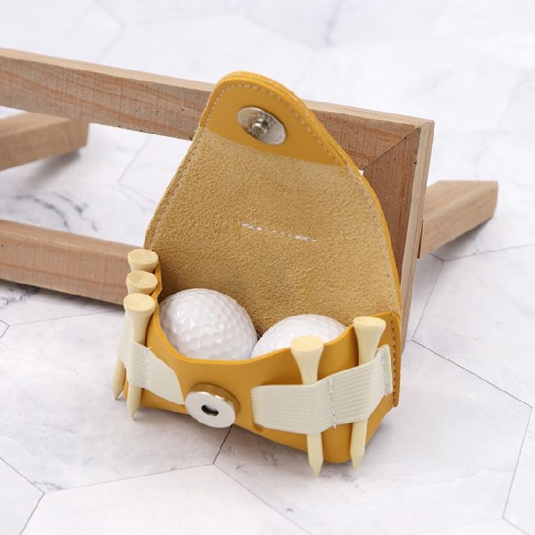 Golfs Balled Pouch Bag PU Leather Golfs Balled Storage Case Golfs Tees Holder Golf Balled Container Belt Waist Bag