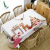 Tablecloth Golden Christmas Tree Socks And Elk Pattern Rectangular And Round Table Cloth Thicken Cotton Cover Towel