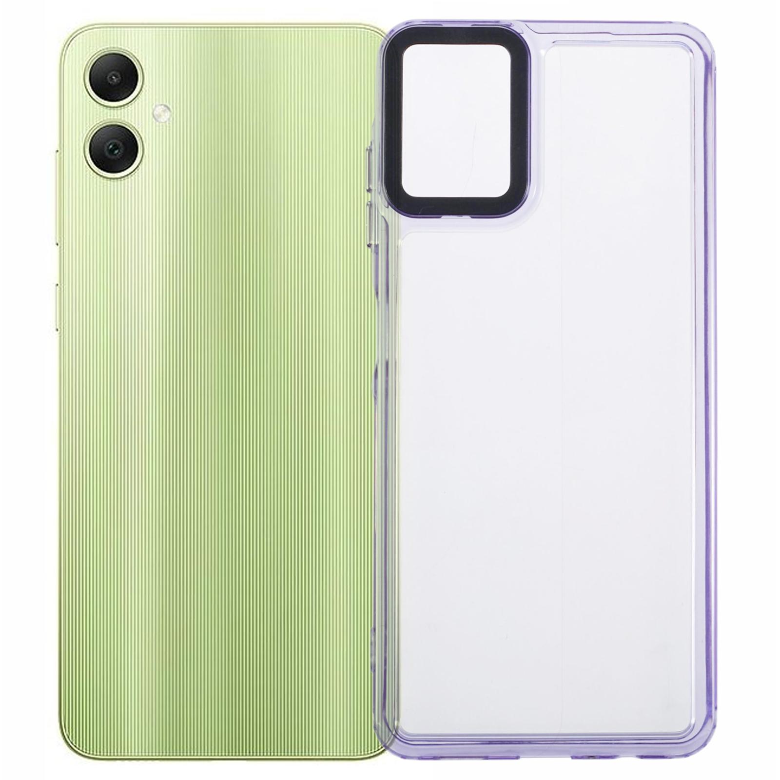 

For Samsung Galaxy A06 4G Clear Phone Case PC+TPU Hybrid Back Cover Transparent Purple