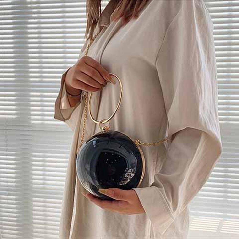 

Chain Ball Handbag Acrylic Ladies Clutch Bag French Evening Banquet Bag Party