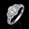 Genuine Moissanite Triple Row Ring S925 Silver Platinum Plated Oval Cutting Moissanite Birthday Gift for Woman Fashion Ring