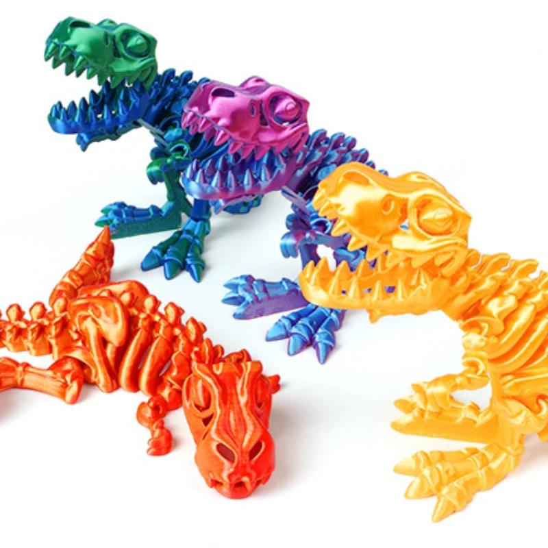 

3D-печать полносоставная подвижная фигурка тираннозавра рекса, высокая степень свободы играбельности, миниатюрное украшение скелета динозавра 15cm