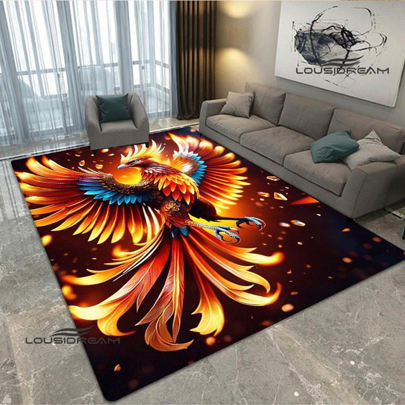 3D Phoenix Printed Carpet Kitchen Mats Non -slip Carpet Outdoor Carpets Area Rug Bedroom Decor Pink Room Decor Birthday Gift