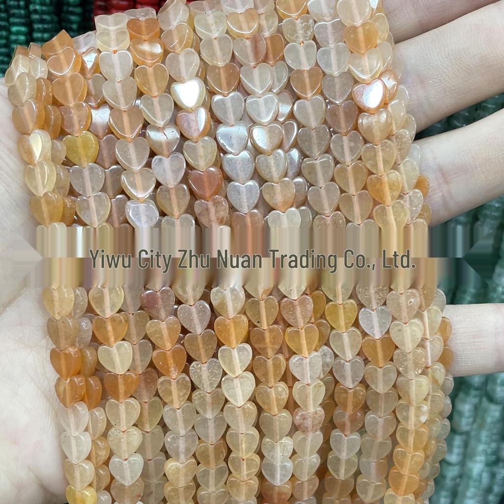 6mm herzförmige Kristallachat-Perlen: Tigerauge, Grüner Aventurin für DIY-Schmuck und Armbänder