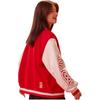 Anta Drachenjahr Serie Einreihig Dick Warm Rundhals Langarm Baseballjacke Damenjacken Tiefrot 162418708N-2