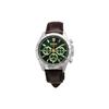 Seiko 1/5 Second Chronograph Quartz Men's Watch SBTR017 Green with Brown Leather Strap [Official Japanese Product]