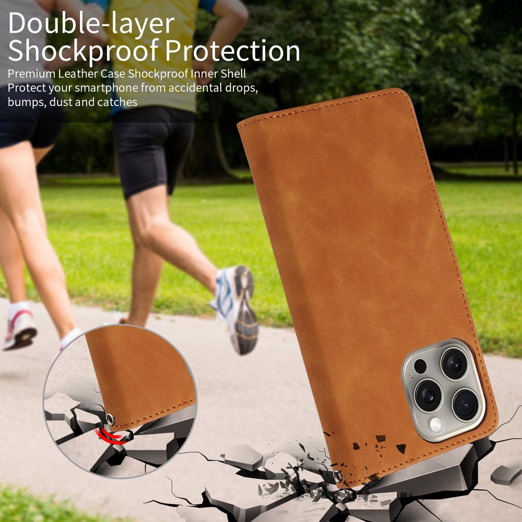 Suitable for iPhone 17 phone case, Apple 17E phone leather case, anti-scan protection, Samsung S25 flip cover, Xiaomi