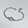 Mode Simple Couleur Argent Acier Inoxydable Creux Étoile à Cinq Branches Bracelets pour Femmes Hommes Couple Hip-hop Punk Bijoux