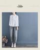Elegant Women's Long Sleeve Cotton Linen Ramie Shirt - Light Luxury Plus Size, Slimming Design for Autumn & Winter