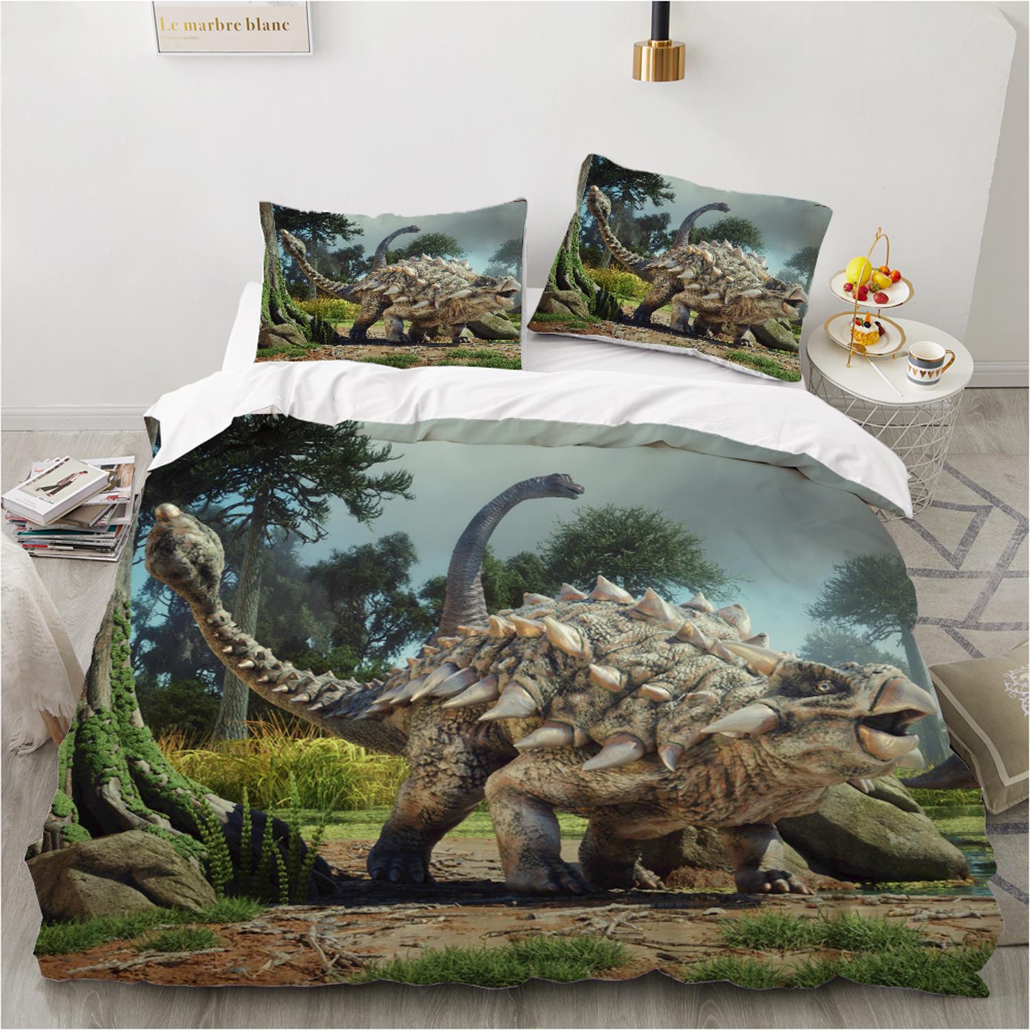 

Cartoon T-Rex Duvet Cover Set 140x200 240x220cm - Boys Bedding Set with Pillowcases Soft Fiber Bed Linen for Kids Youth 200x200 (50x80cm x2