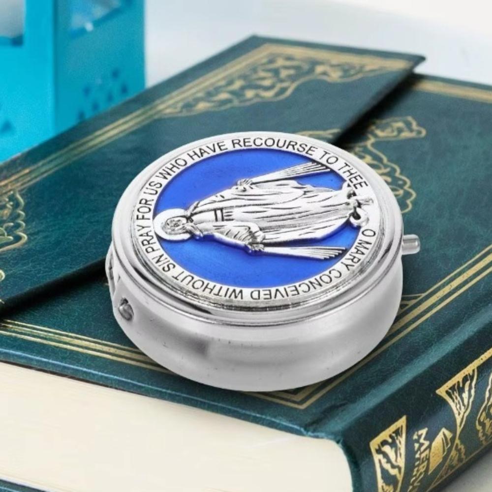 Retro Saint Benedict Jewelry Box Round Jewelry Storage Box  Accessories Storage