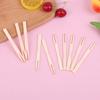 80Pcs Disposable Bamboo Fork Two-Tooth Fruit Fork Catering Household Fruit Fork